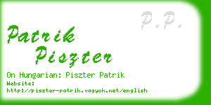 patrik piszter business card